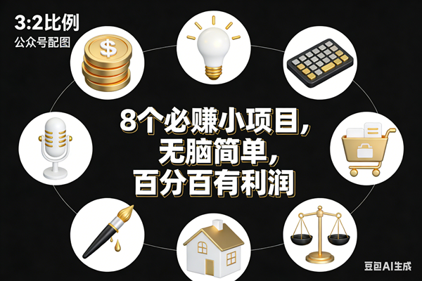 （17101期）8个必赚小项目，无脑简单，百分百有利润，副业首选，日入300+-网创资源大全