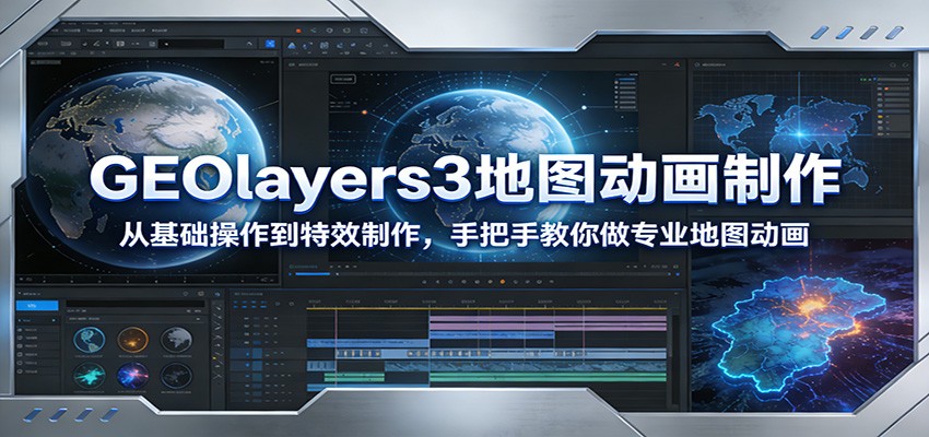 GEOlayers3地图动画制作：从基础操作到特效制作，手把手教你做专业地图动画-网创资源大全