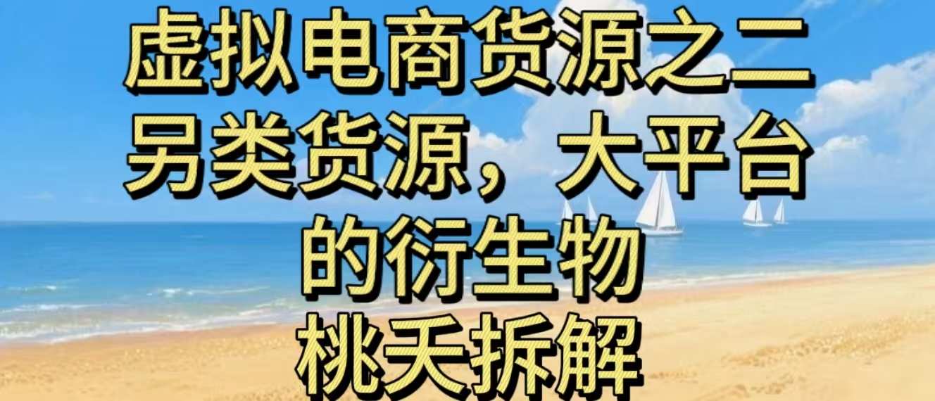 虚拟电商之二—另类的货源，大平台的衍生物-网创资源大全