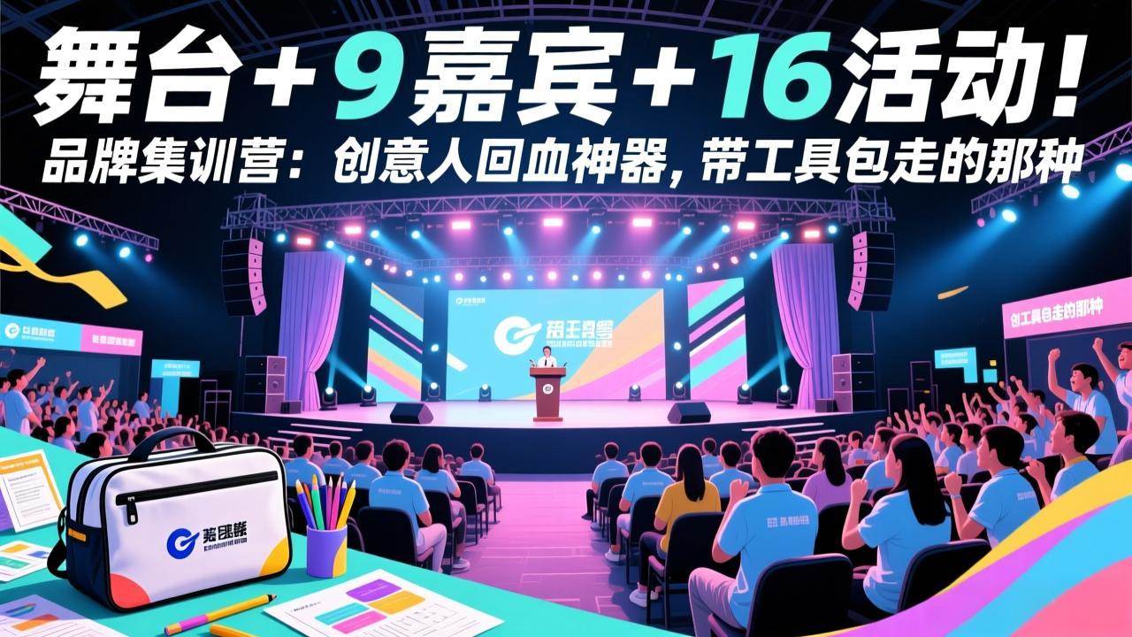 （17413期）舞台 + 9 嘉宾 + 16 活动！品牌集训营：创意人回血神器，带工具包走的那种-网创资源大全