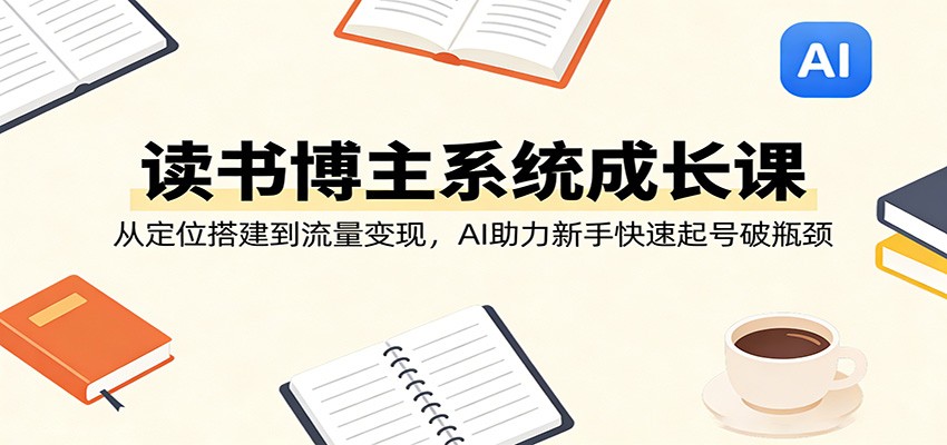 读书博主系统成长课:从定位搭建到流量变现,AI助力新手快速起号破瓶颈-网创资源大全