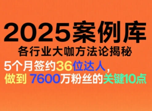 2025案例库，收录各行业大咖的方法论，各行业大咖方法论揭秘-网创资源大全
