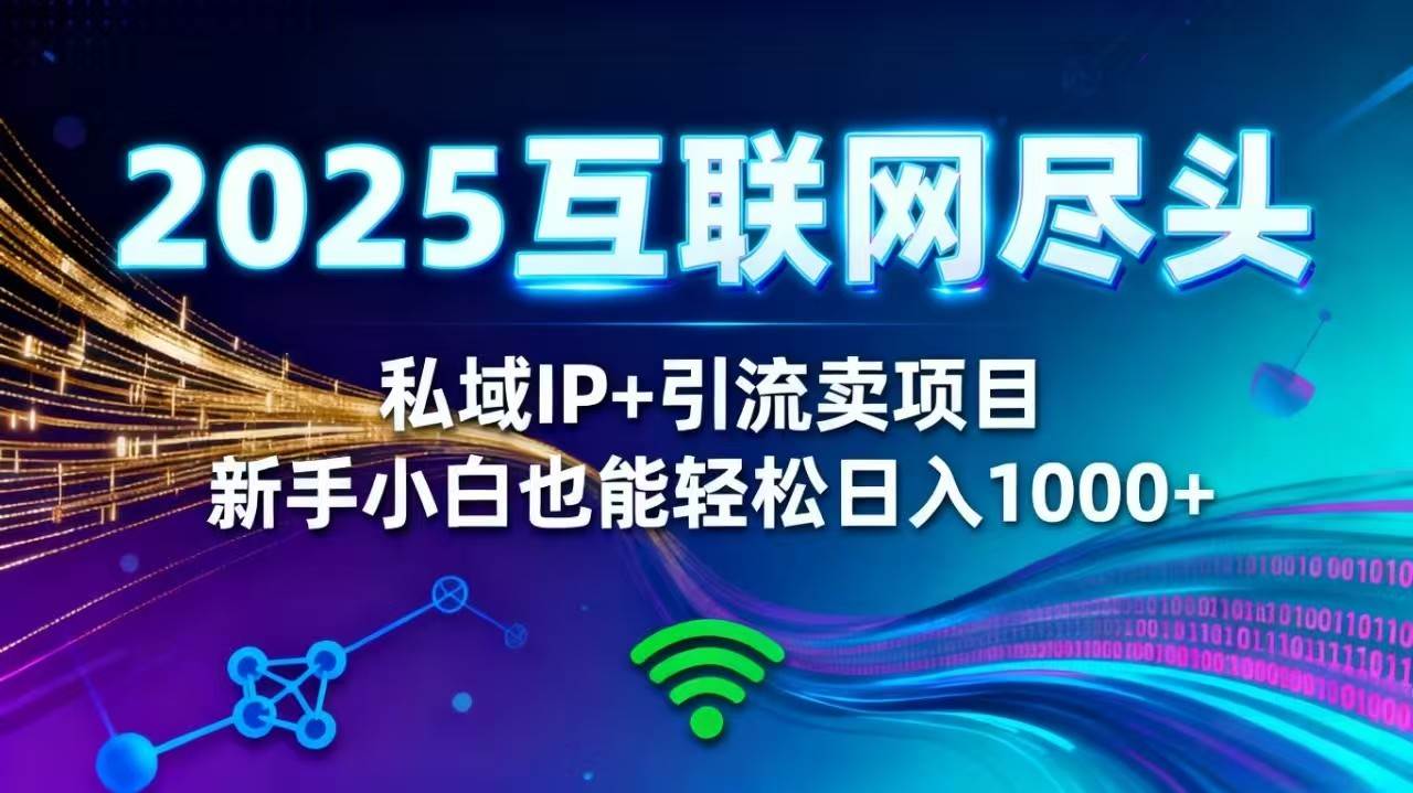 (16485期)2025网创尽头王炸项目!私域 IP + 精准引流,新手小白在家躺赚日入 1000+-网创资源大全