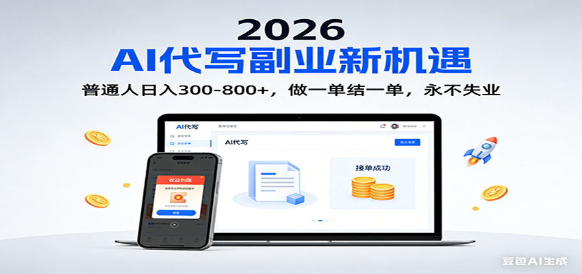 2026 副业首选!AI 代写日入 300-800,普通人0门槛,做一单结一单!-网创资源大全