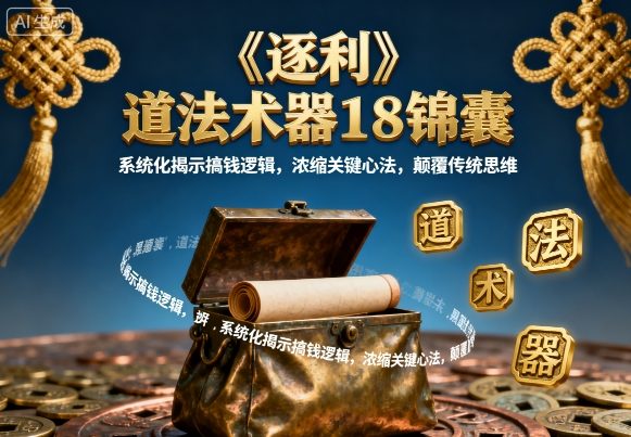 《逐利》道法术器18锦囊，系统化揭示搞钱逻辑，浓缩关键心法，颠覆传统思维（更新）-网创资源大全