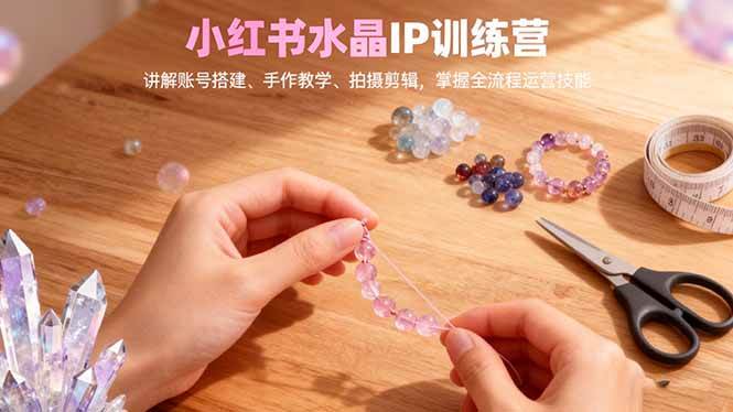 (16475期)小红书水晶IP训练营,讲解账号搭建、手作教学、拍摄剪辑,全流程运营技能-网创资源大全