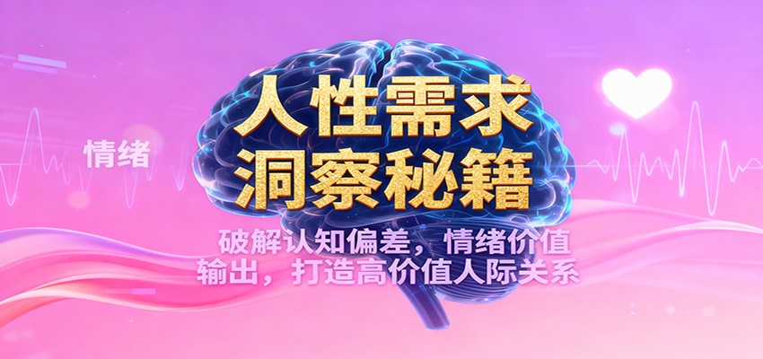 人性需求洞察秘籍，破解认知偏差，情绪价值输出，打造高价值人际关系-网创资源大全