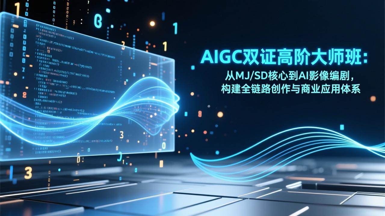 （17198期）AIGC双证高阶大师班：从MJ/SD核心到AI影像编剧，构建全链路创作与商业应用体系-网创资源大全