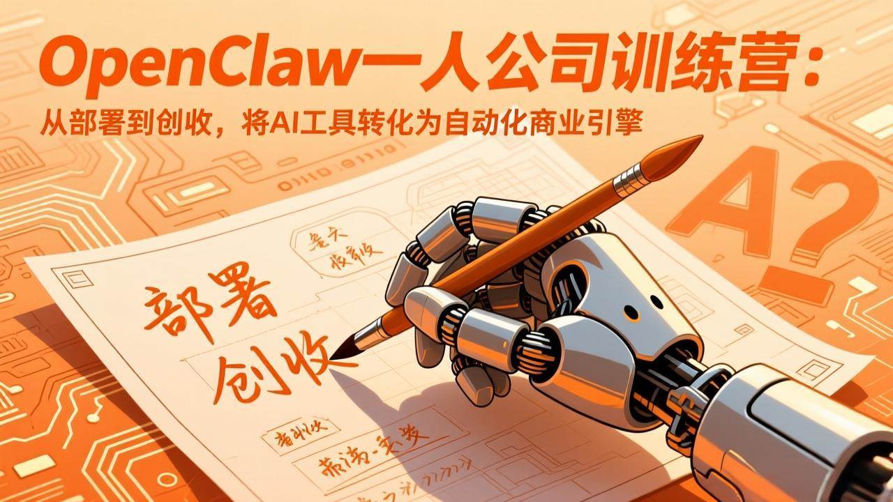 （17540期）OpenClaw一人公司训练营：从部署到创收，将AI工具转化为自动化商业引擎-网创资源大全