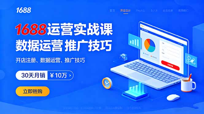 图片[1]-（16057期）1688运营实战课：开店注册、数据运营、推广技巧，30天月销破10万+-网创资源大全