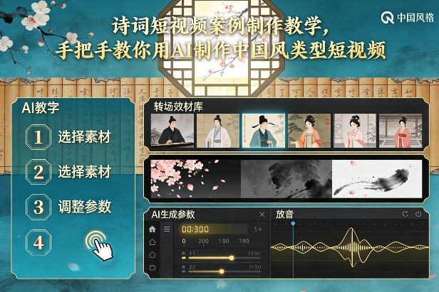 古诗词短视频案例制作教学，手把手教你用AI制作中国风类型短视频-网创资源大全