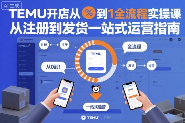 TEMU开店从0到1全流程实操课,从注册到发货一站式运营指南-网创资源大全