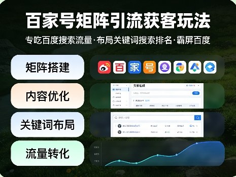 百家号矩阵引流获客玩法，专吃百度搜索流量，布局关键词搜索排名，霸屏百度-网创资源大全