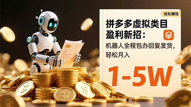 （16529期）拼多多虚拟类目盈利新招：机器人全程包办回复发货，轻松月入 1-5W-网创资源大全