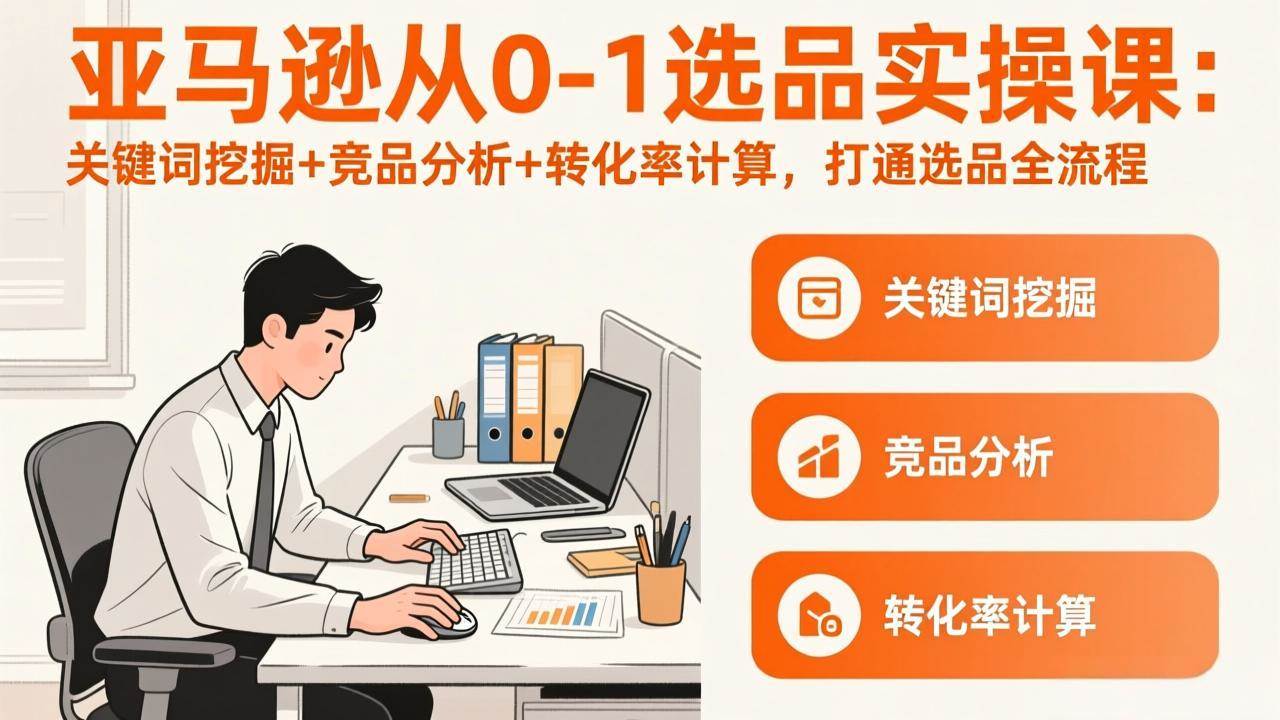 （17567期）亚马逊从0-1选品实操课(更新3月)：关键词挖掘+竞品分析+转化率计算，47节打通选品全流程-网创资源大全
