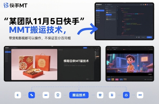 某团队11月5日快手MT搬运技术，带货和影视都可以操作，不保证百分百同框，自测-网创资源大全