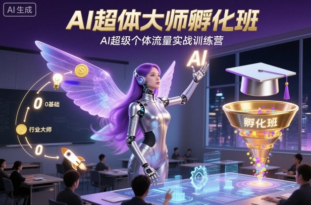 AI超体大师孵化班,AI超级个体流量实战训练营-网创资源大全