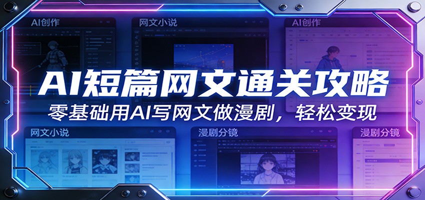 AI短篇网文通关攻略：零基础用AI写网文做漫剧，轻松变现-网创资源大全