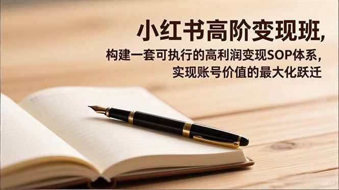 （16633期）小红书高阶变现班，构建一套可执行的高利润变现SOP体系，实现账号价值的最大化跃迁-网创资源大全