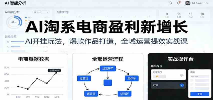AI淘系电商盈利新增长，AI开挂玩法，爆款作品打造，全域运营提效实战课-网创资源大全