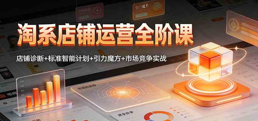 淘系店铺运营全阶课：店铺诊断+标准智能计划+引力魔方+市场竞争实战-网创资源大全