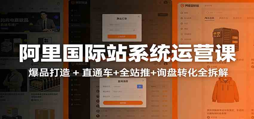 阿里国际站运营实战课：从店铺布局到TOP10旺铺，数据化运营，推广全攻略-网创资源大全