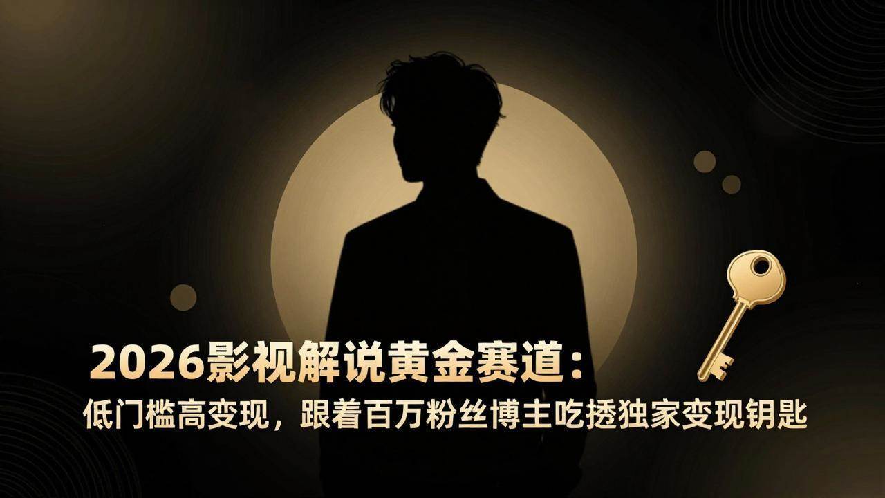 (17721期)2026影视解说黄金赛道:低门槛高变现,跟着百万粉丝博主吃透独家变现钥匙-网创资源大全