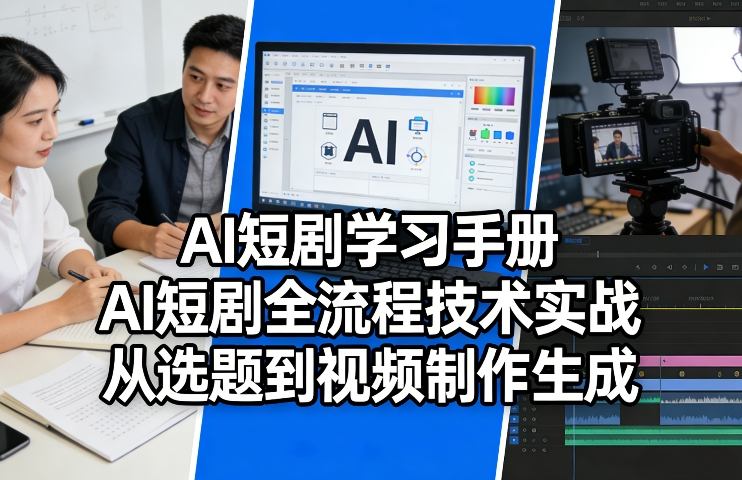 AI短剧学习手册，AI短剧全流程技术实战，从选题到视频制作生成-网创资源大全