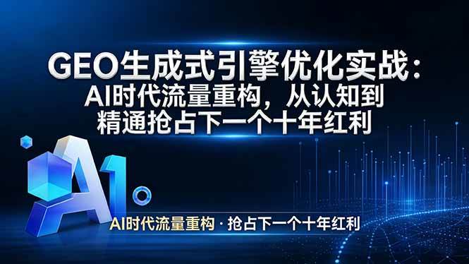 （17708期）GEO 生成式引擎优化实战：AI时代流量重构，从认知到精通抢占下一个十年红利-网创资源大全