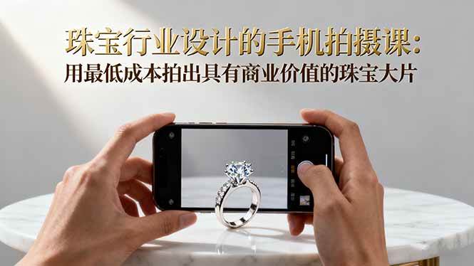(16385期)珠宝行业设计的手机拍摄课:用最低成本拍出具有商业价值的珠宝大片!-网创资源大全
