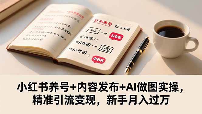(16498期)小红书养号+内容发布+AI做图实操,精准引流变现,新手月入过万-网创资源大全