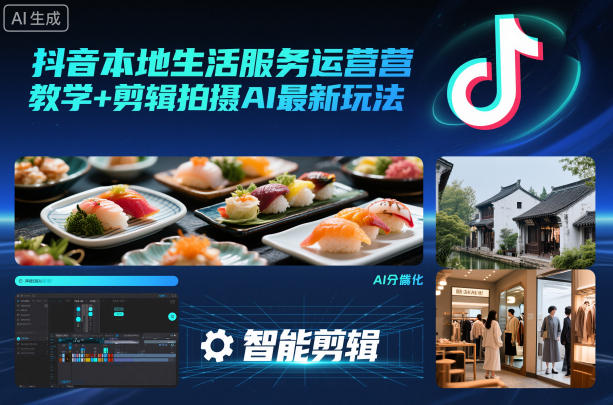 抖音本地生活服务运营教学+剪辑拍摄AI最新玩法-网创资源大全