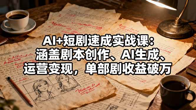 图片[1]-（16359期）AI+短剧速成实战课：涵盖剧本创作、AI生成、运营变现，单部剧收益破万-网创资源大全