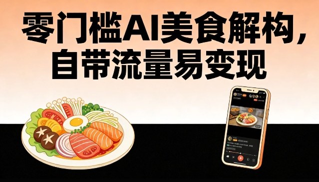 零门槛AI美食解构，自带流量易变现-网创资源大全