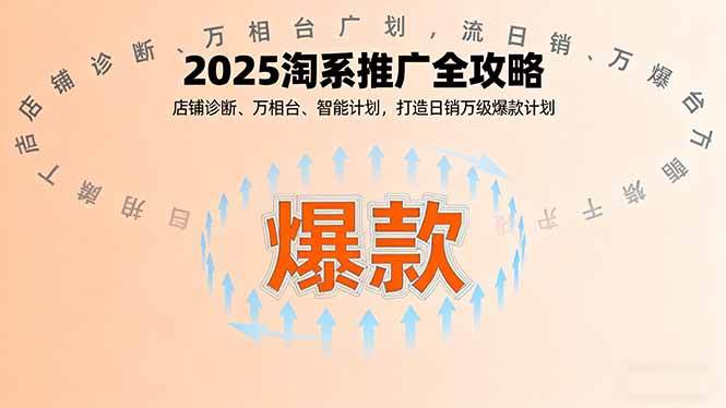 (16067期)2025淘系推广全攻略,店铺诊断、万相台、智能计划,打造日销万级爆款计划-网创资源大全