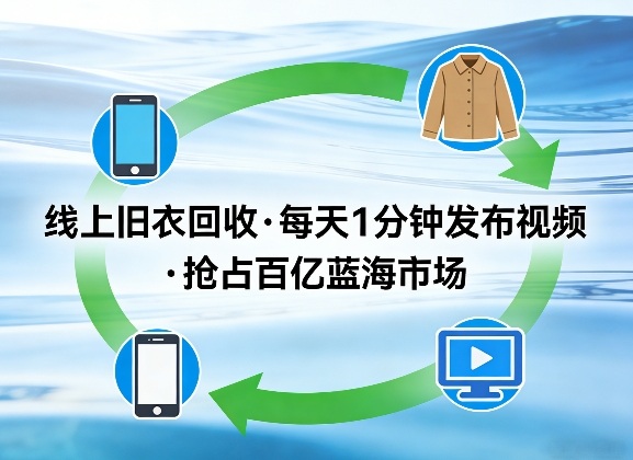 线上旧衣回收项目,我们给你提供视频,每天花一分钟发布视频,抢占百亿蓝海市场【揭秘】-网创资源大全