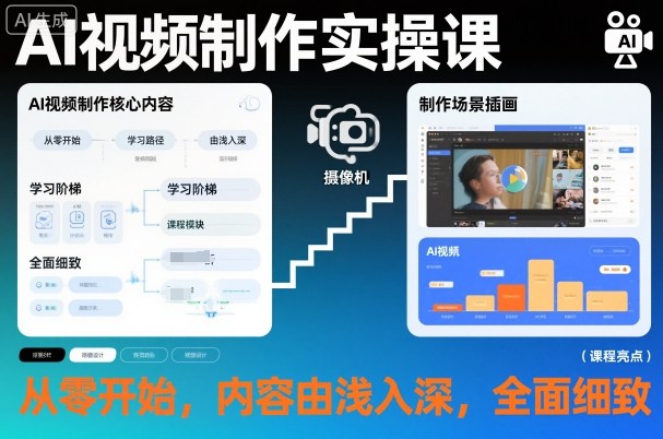 AI视频制作实操课，从零开始，内容由浅入深，全面细致-网创资源大全