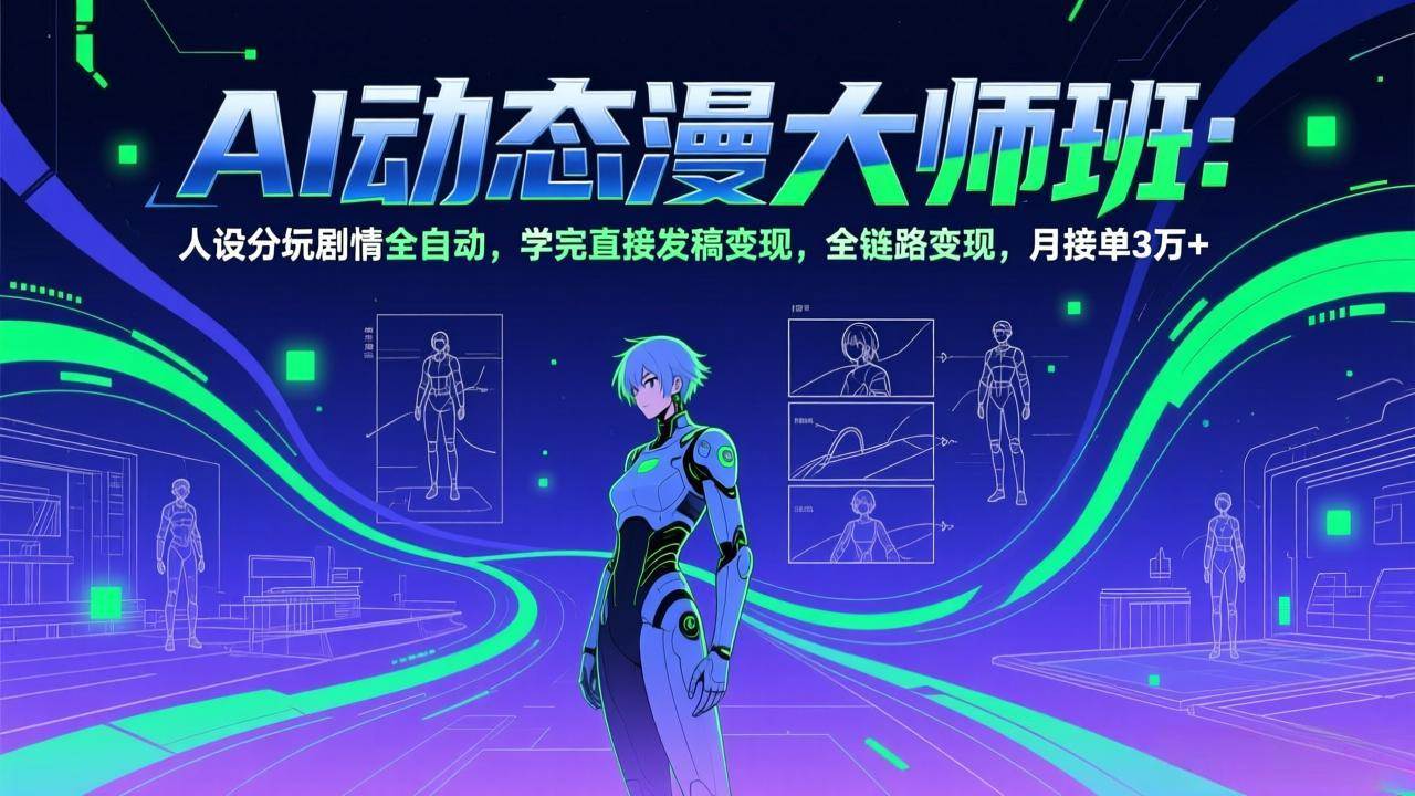 （17402期）AI动态漫剧大师班：人设分镜剧情全自动，学完直接发稿变现，全链路变现，月接单3万+-网创资源大全