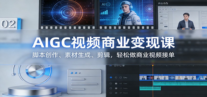 AIGC视频商业变现课:脚本创作、素材生成、剪辑,轻松做商业视频接单-网创资源大全