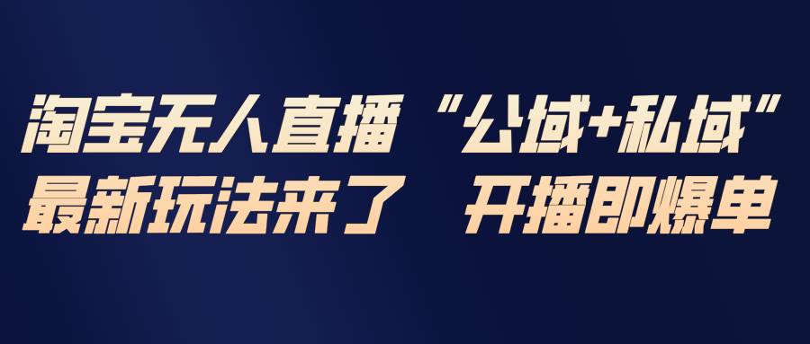 （17098期）淘宝无人直播最新玩法，包含私域和公域两种玩法-网创资源大全