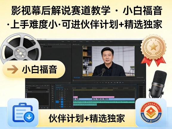 某大佬的影视幕后解说赛道教学，小白福音，上手难度小，可进伙伴计划+精选独家-网创资源大全