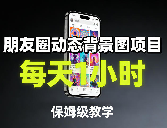 朋友圈动态背景图项目，每天1小时，保姆级教学-网创资源大全