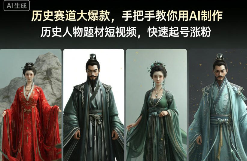历史赛道大爆款，手把手教你用AI制作历史人物题材短视频，快速起号涨粉-网创资源大全