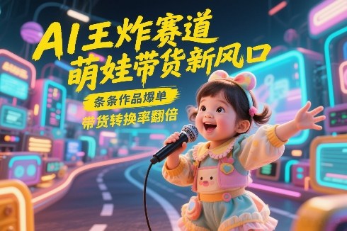 AI王炸赛道，萌娃带货新风口，条条作品爆单，带货转换率翻倍，核心逻辑拆解-网创资源大全