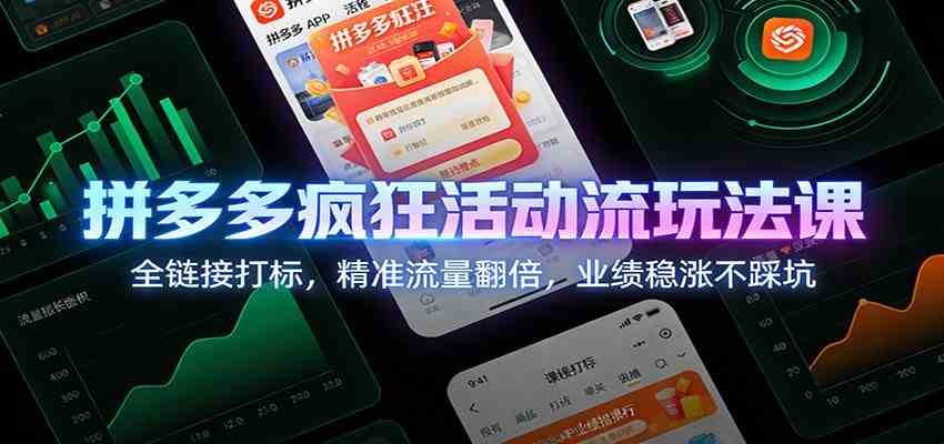 拼多多疯狂活动流玩法课：全链接打标，精准流量翻倍，业绩稳涨不踩坑-网创资源大全