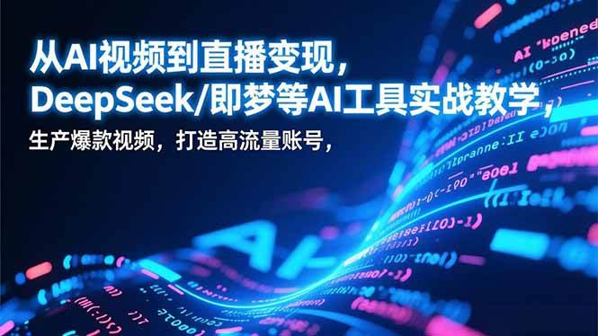 （17001期）从AI视频到直播变现，DeepSeek/即梦等AI工具实战教学，生产爆款视频，打造高流量账号-网创资源大全