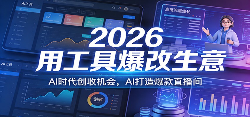 2026用工具爆改生意，AI时代创收机会，AI打造爆款直播间-网创资源大全