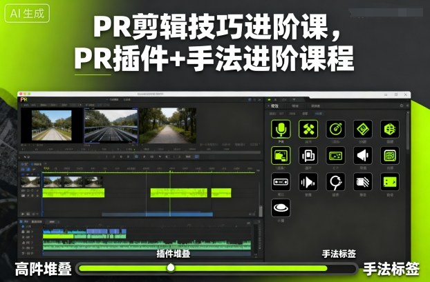 PR剪辑技巧进阶课,PR插件+手法进阶课程-网创资源大全