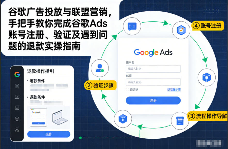 谷歌广告投放与联盟营销，手把手教你完成谷歌Ads账号注册、验证及遇到问题的退款实操指南-网创资源大全