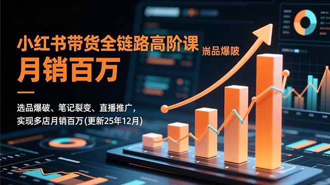 （16842期）小红书带货全链路高阶课，选品爆破、笔记裂变、直播推广，实现多店月销百万(更新25年12月)-网创资源大全